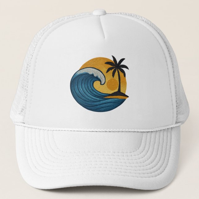 Gorra De Camionero Surfboard Tropical Hibiscus (Anverso)