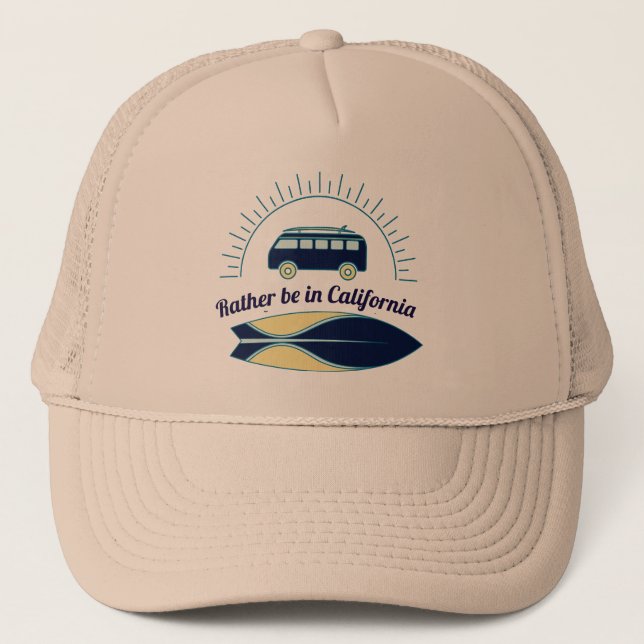 Gorra De Camionero Surfboard y Camper California (Anverso)