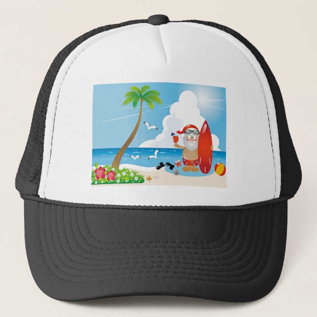 Gorra De Camionero surfer santa claus (Anverso)