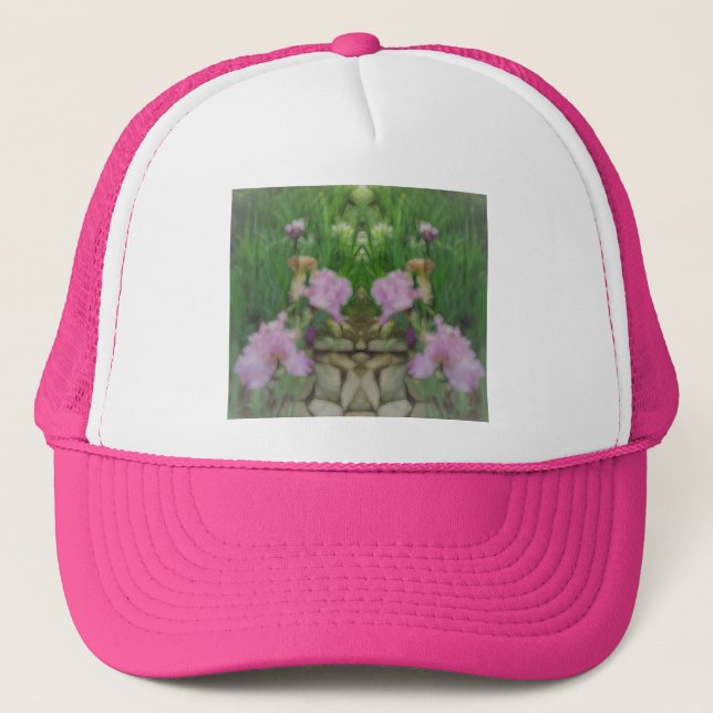 Gorra De Camionero Surreal Fantasy Iris Sendero floral (Anverso)