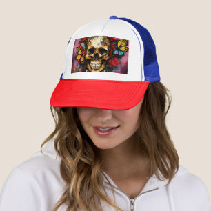 Gorra De Camionero "Surrealismo Steampunk: Cráneo Basquiat-Inspirado 