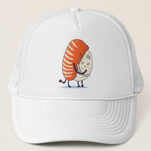 Gorra De Camionero Sushi abrazo kawaii japonés (Anverso)