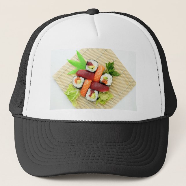 Gorra De Camionero Sushi japonés delicioso delicioso alimento asiátic (Anverso)