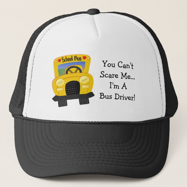 Gorra De Camionero Susto del conductor del autobús (personalizable) (Anverso)