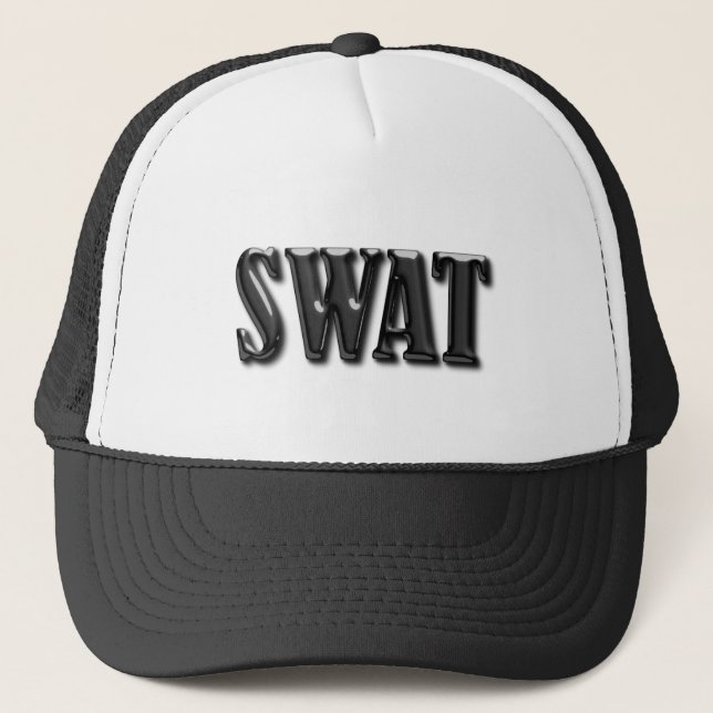 Gorra De Camionero SWAT - Línea Azul delgada (Anverso)