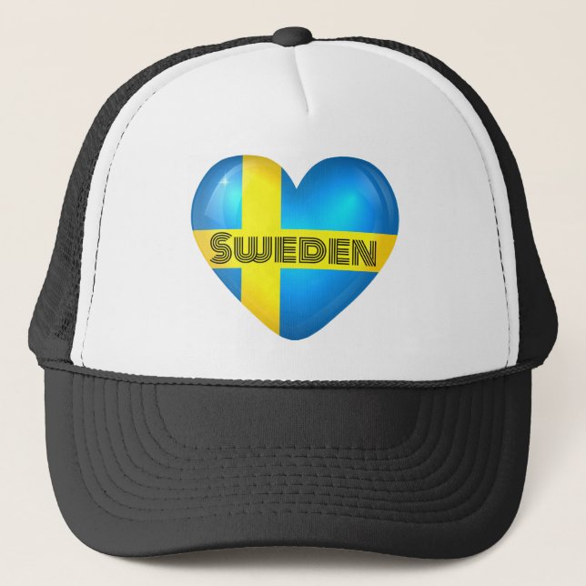 Gorra De Camionero Sweden Heart Flag (Anverso)