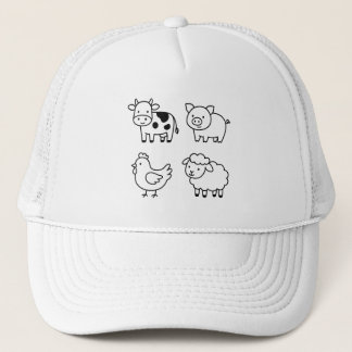 Gorra De Camionero Sweet & Simple Farm Animal Outlines
