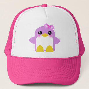 Gorra De Camionero sweety del rosa del chica del pingüino del kawaii