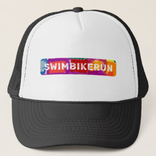 Gorra De Camionero SWIM BIKE RUN, diseño de triatlón