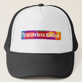 Gorra De Camionero SWIM BIKE RUN, diseño de triatlón
