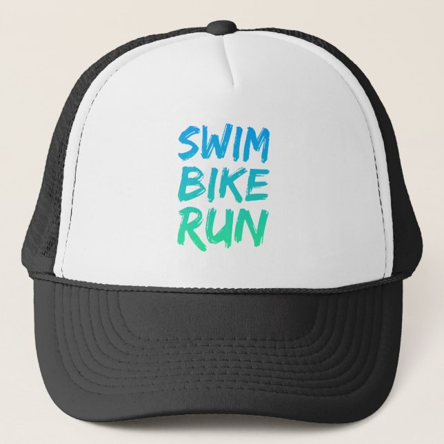 Gorra De Camionero Swim Bike Run gran diseño (Anverso)