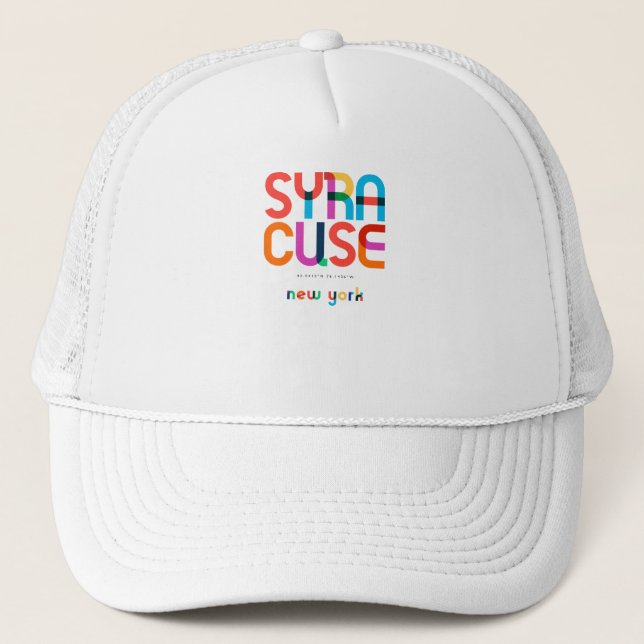Gorra De Camionero Syracuse New York Mid Century, Pop Art, (Anverso)