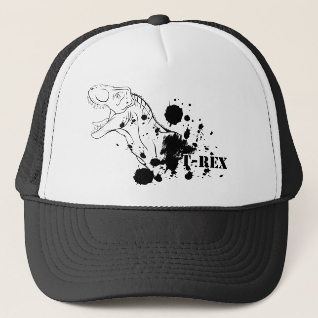 Gorra De Camionero T-Rex (blanco y negro) (Anverso)