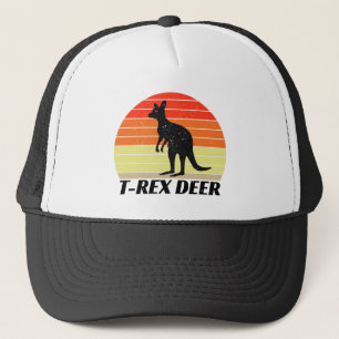 Gorra De Camionero T-Rex Deer Tyrannosaurus Kangaroo - Retro Sunset