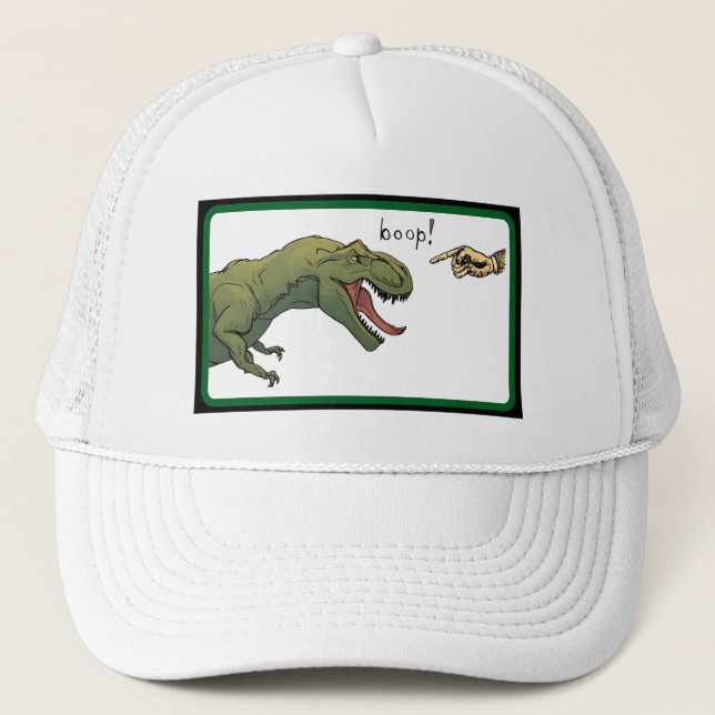 Gorra De Camionero T-Rex Dinosaur Boop Tyrannosaurus Béisbol Verde (Anverso)
