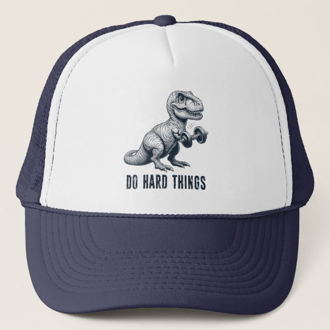 Gorra De Camionero T-Rex Hacer Cosas Duras (Anverso)