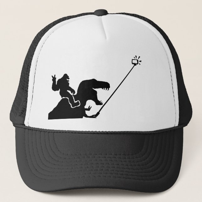 Gorra De Camionero T-rex y selfie de Bigfoot (Anverso)