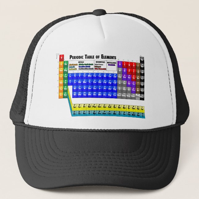 Gorra De Camionero Tabla de elementos periódica (Anverso)