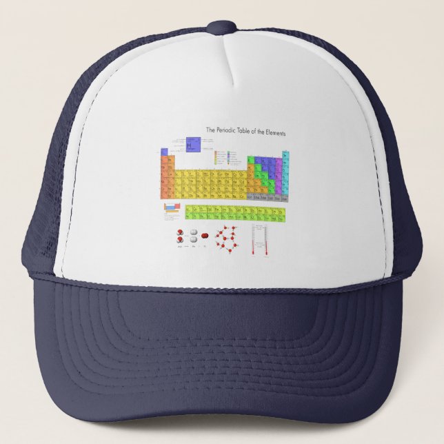 Gorra De Camionero Tabla periódica científica de los elementos (Anverso)