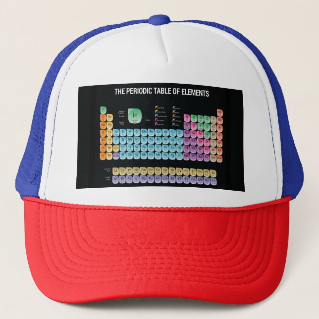 Gorra De Camionero Tabla periódica de elementos arrojar almohada (Anverso)