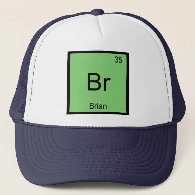 Gorra De Camionero Tabla periódica de elementos químicos Brian Name (Anverso)