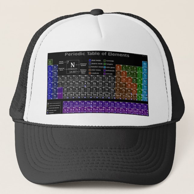 Gorra De Camionero Tabla periódica de los elementos (Anverso)