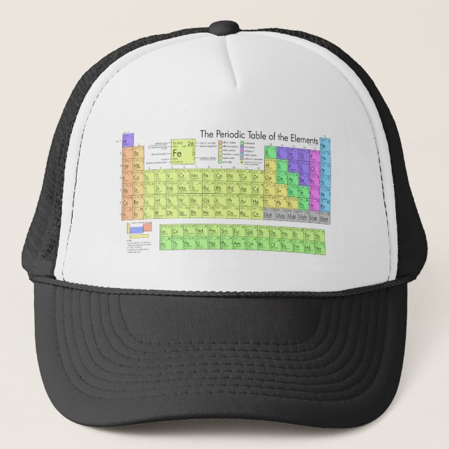 Gorra De Camionero Tabla periódica de los elementos (Anverso)