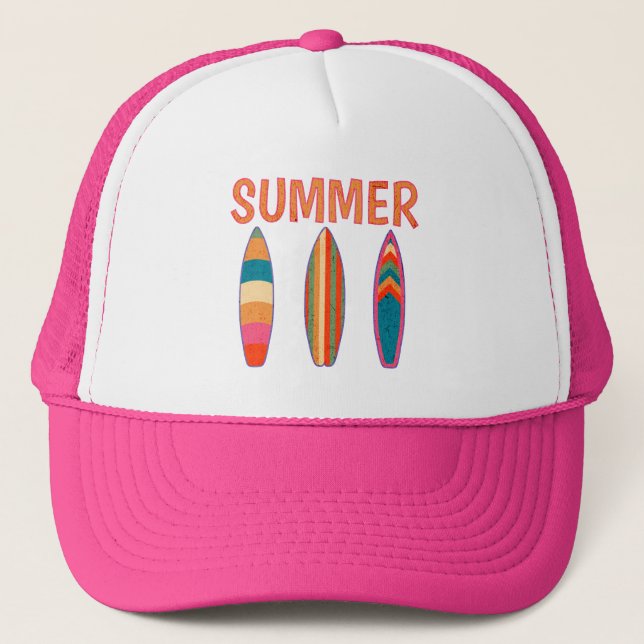 Gorra De Camionero Tablas de surf de verano (Anverso)