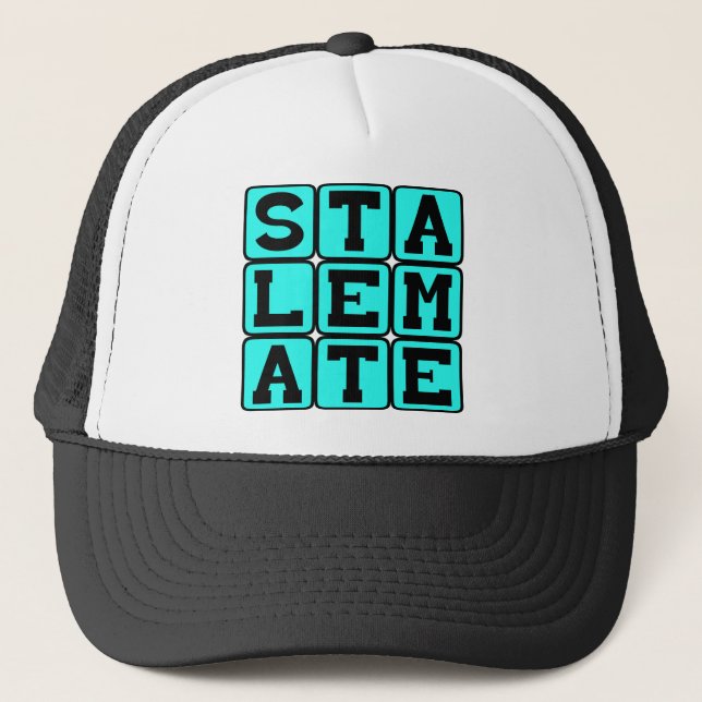 Gorra De Camionero Tablas, Punto muerto competitivo en ajedrez (Anverso)