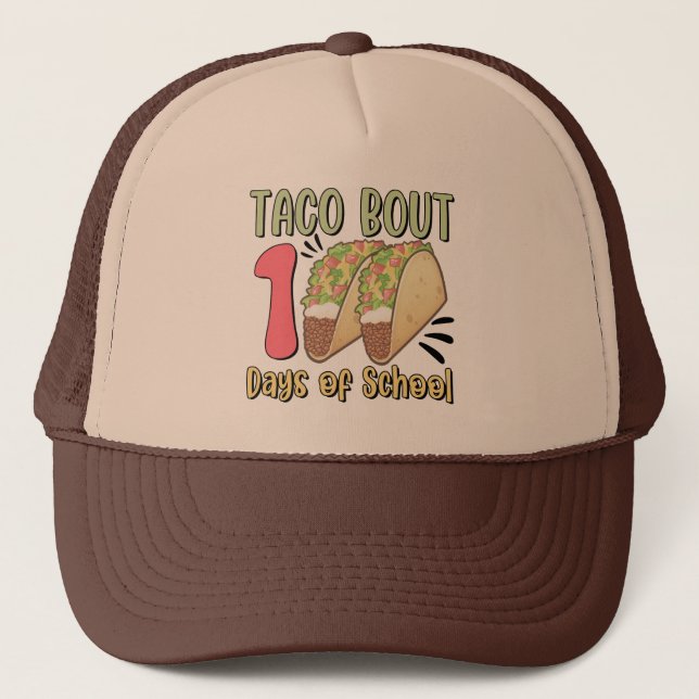 Gorra De Camionero Taco acerca de 100 días de clases (Anverso)