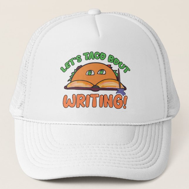 Gorra De Camionero Taco Bout: Escribiendo divertida autora Personaliz (Anverso)
