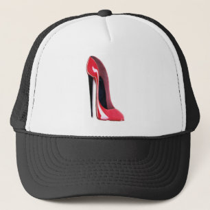 Gorra De Camionero Talón negro, zapato rojo del estilete