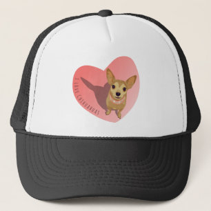 Gorra De Camionero Tan Chihuahua en el corazón de un collar rosado co