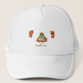 Gorra De Camionero Tapa blanca del día de la calabaza