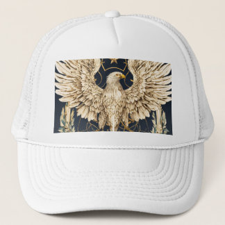Gorra De Camionero Tapa blanca elegante de águila de cristal"