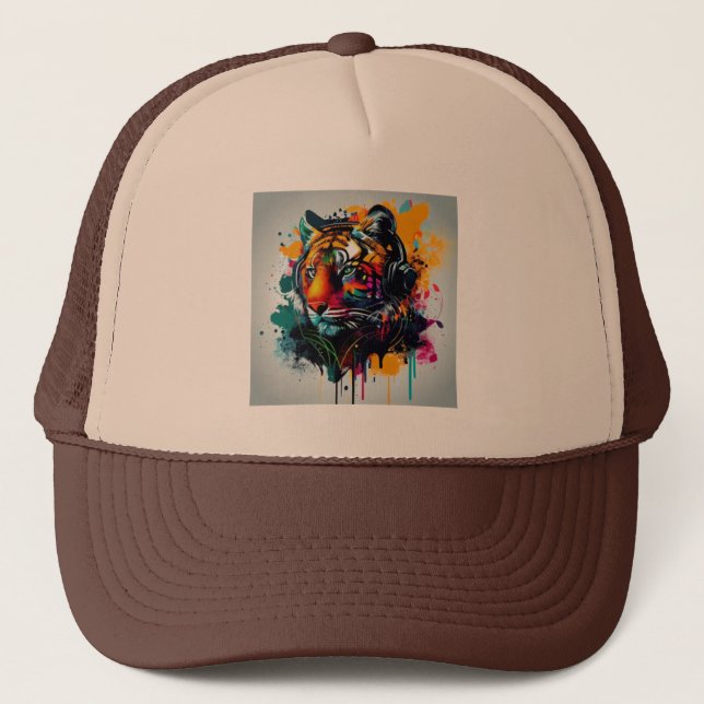 Gorra De Camionero Tapa de diseño de león (Anverso)