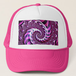 Gorra De Camionero Tapa de ilusión espiral rosa y negra