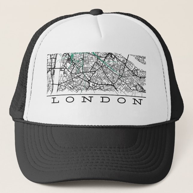 Gorra De Camionero Tapa del mapa de Londres (Anverso)