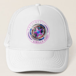 Gorra De Camionero Tapa del medallón del sello rosado de President Ha