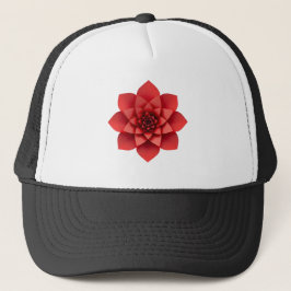 Gorra De Camionero Tapa geométrica de flor roja