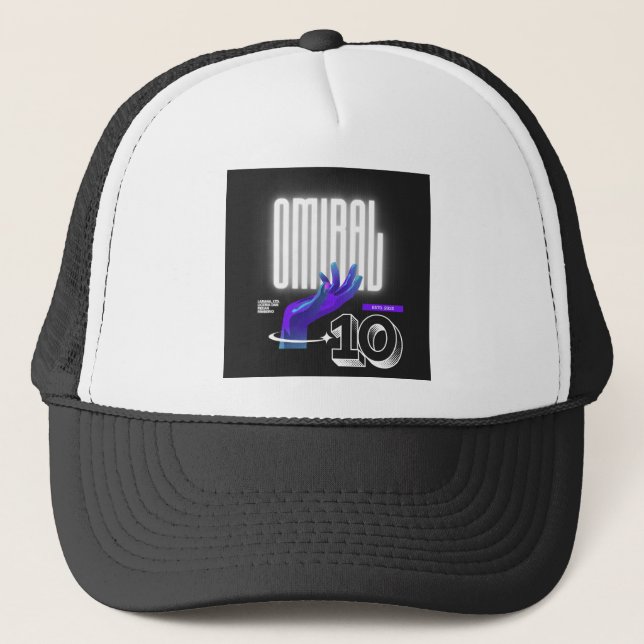 Gorra De Camionero Tapa gráfica futurista de la neón OMIRAL (Anverso)