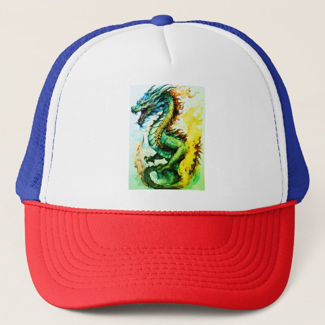Gorra De Camionero Tapa impresa de dragón (Anverso)