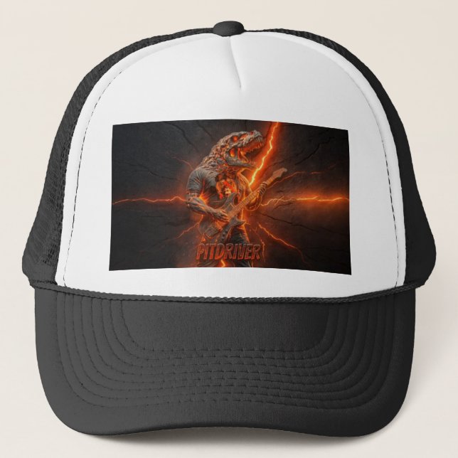 Gorra De Camionero Tapa PitDriver Lava Lightning PitZilla (Anverso)