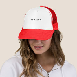 Gorra De Camionero Tapa roja y blanca con Personalizado ADD TEXTO imp