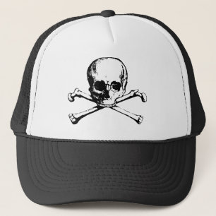 Gorra De Camionero Tapón de espuma de cráneo y cruz