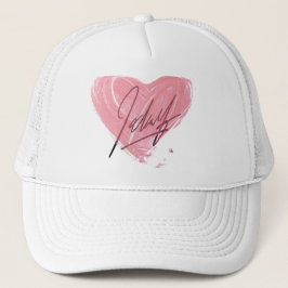 Gorra De Camionero Tapón del corazón rosado artístico