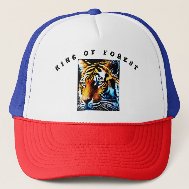 Gorra De Camionero Tapón en diseño de tigre (Anverso)