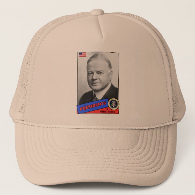 Gorra De Camionero Tarjeta de béisbol de Herbert Hoover (Anverso)