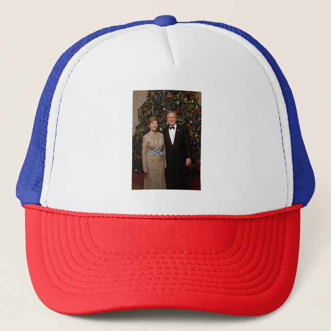 Gorra De Camionero Tarjeta de Navidad del Presidente estadounidense G (Anverso)