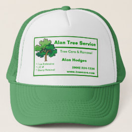 Gorra De Camionero Tarjeta de presentación de servicios de árbol
